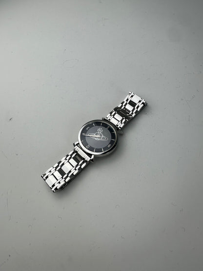 Vintage Vivienne Westwood Stainless Steel Bracelet Watch Black Silver