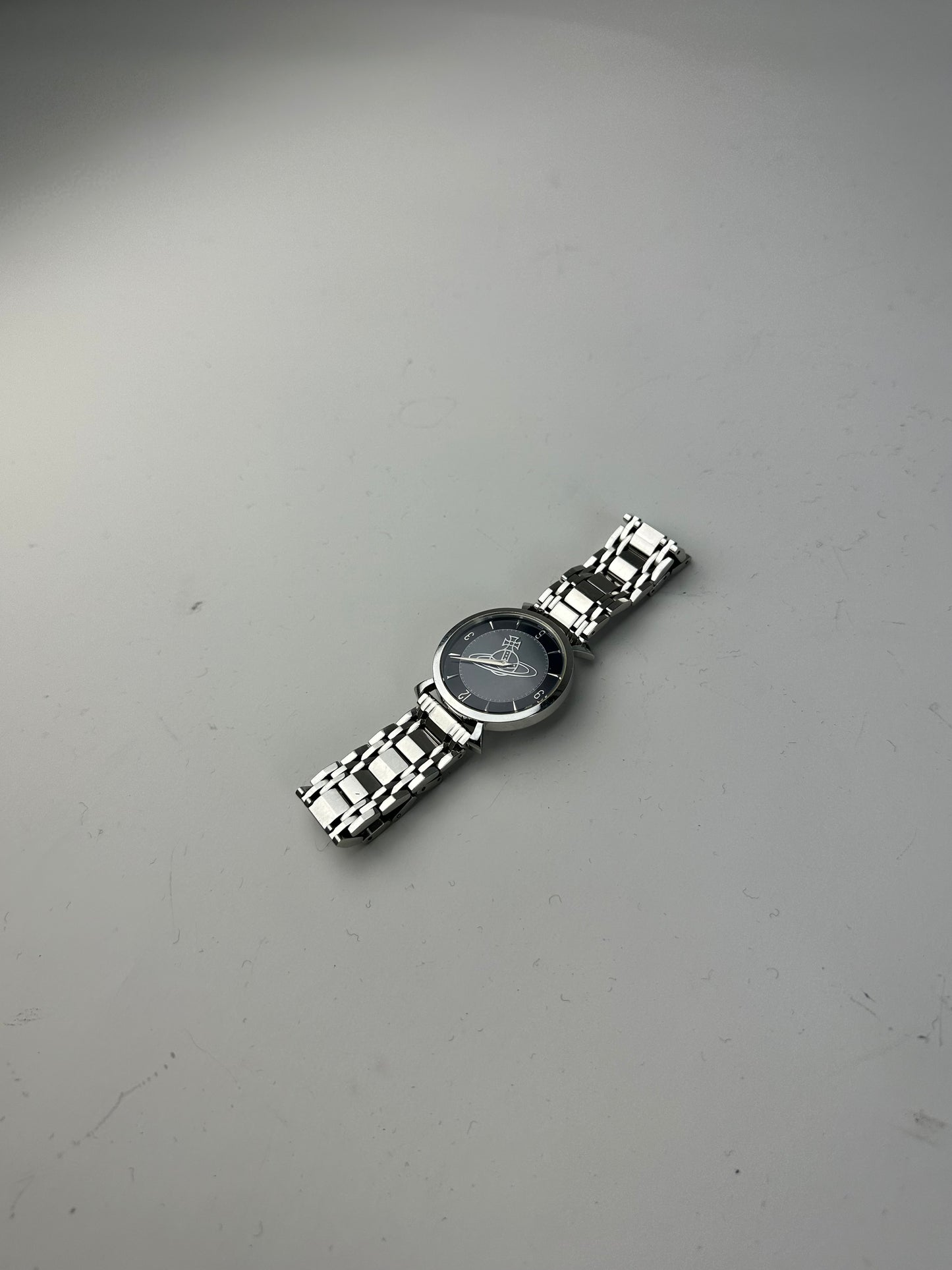 Vintage Vivienne Westwood Stainless Steel Bracelet Watch Black Silver