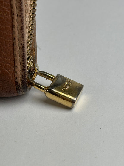 Vintage Loewe Grained Leather Zip Wallet Late 2000s Brown