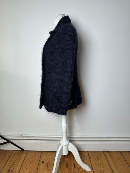 Vintage Courreges Tweed Coat Navy Black L