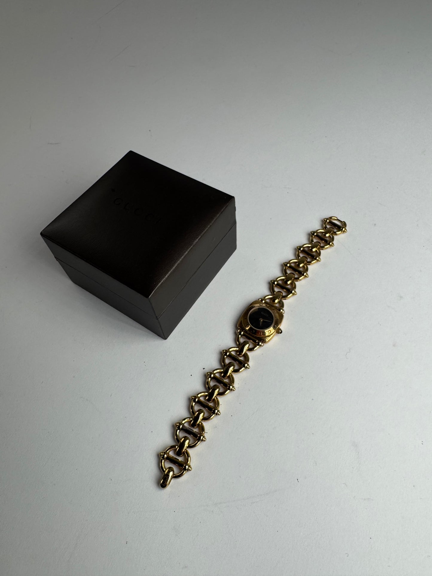 Vintage Gucci Horsebit Watch Gold Black