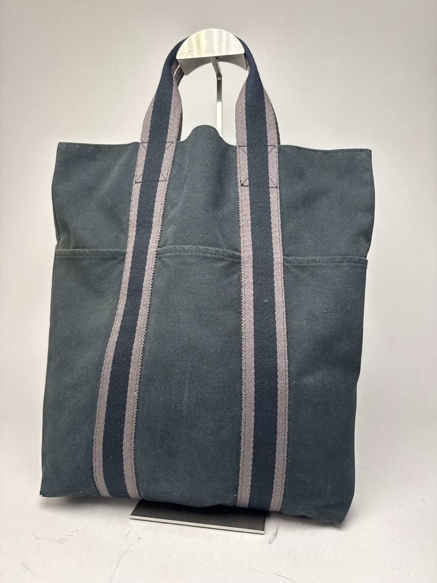 Vintage Hermes Canvas Tote bag black