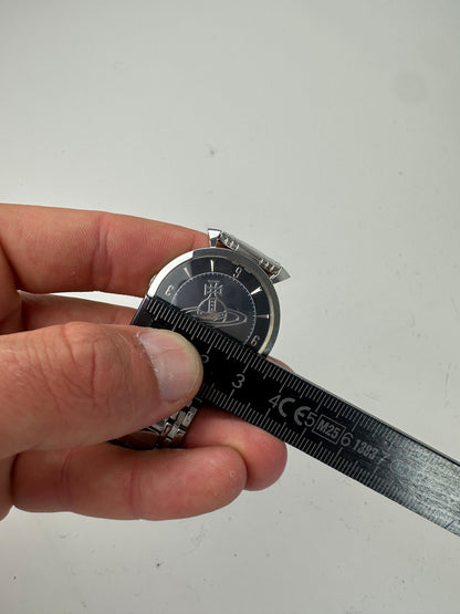 Vintage Vivienne Westwood Stainless Steel Bracelet Watch Black Silver