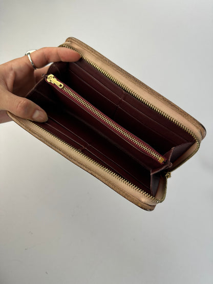 Vintage Loewe Grained Leather Zip Wallet Late 2000s Brown