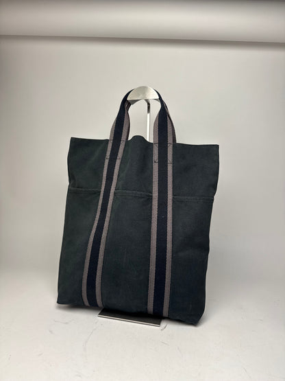 Vintage Hermes Canvas Tote bag black