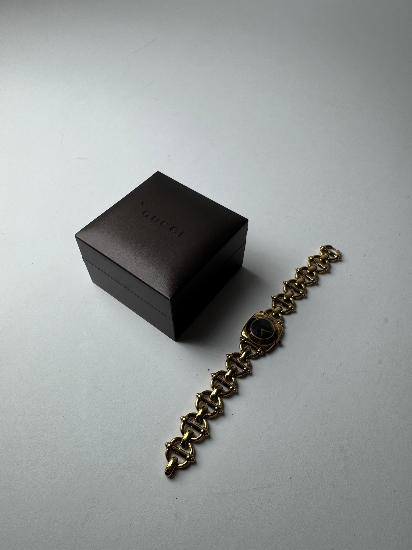 Vintage Gucci Horsebit Watch Gold Black