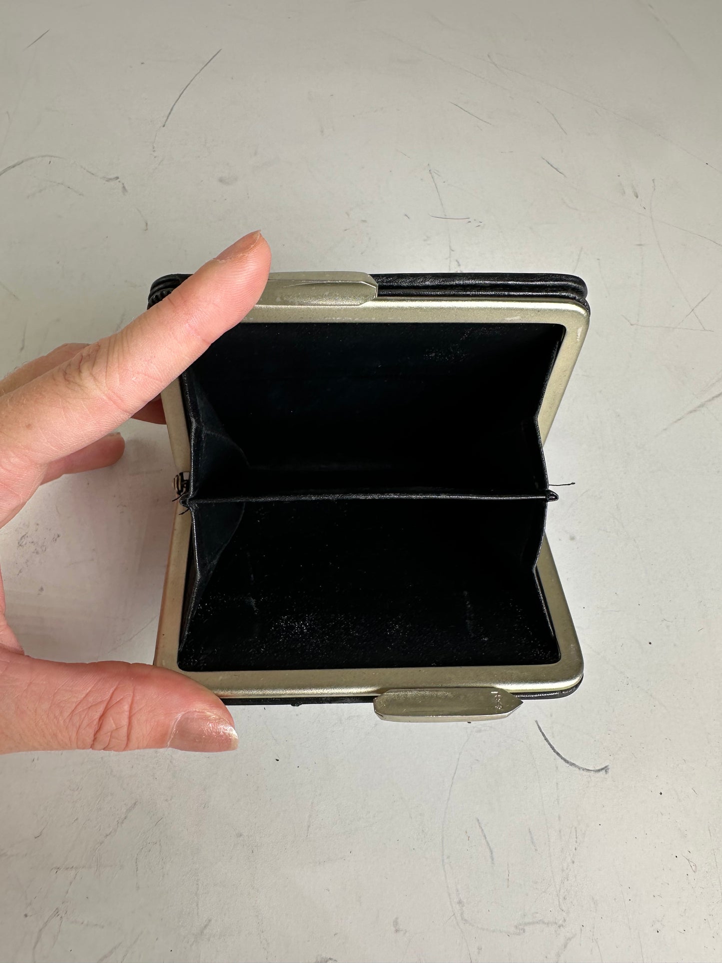 Vintage Yves Saint Laurent Leather Wallet Teal Silver