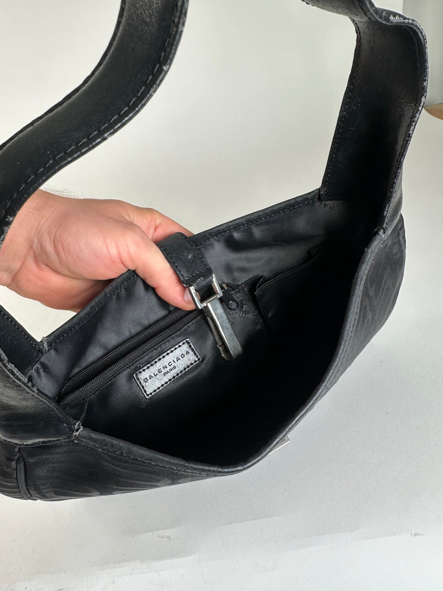 Vintage Balenciaga Monogram Handbag Black