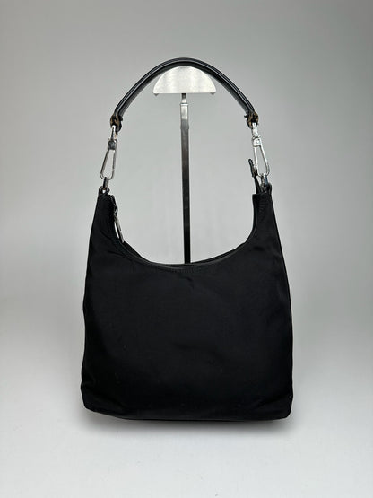 Vintage Gucci Canvas Leather Bag Black