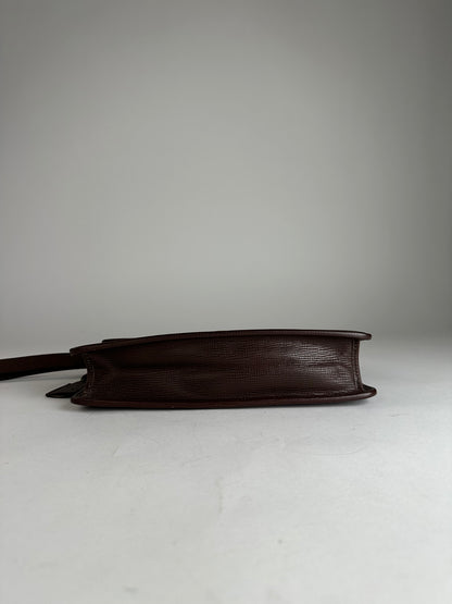 Vintage Celine Paris Leather Clutch Brown With Lock