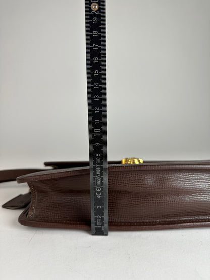 Vintage Celine Paris Leather Clutch Brown With Lock