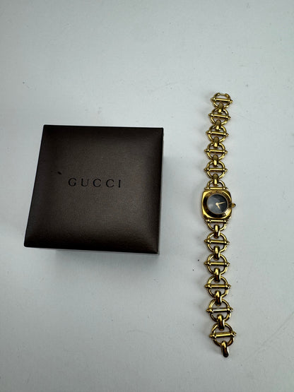 Vintage Gucci Horsebit Watch Gold Black
