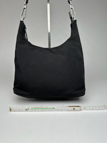 Vintage Gucci Canvas Leather Bag Black