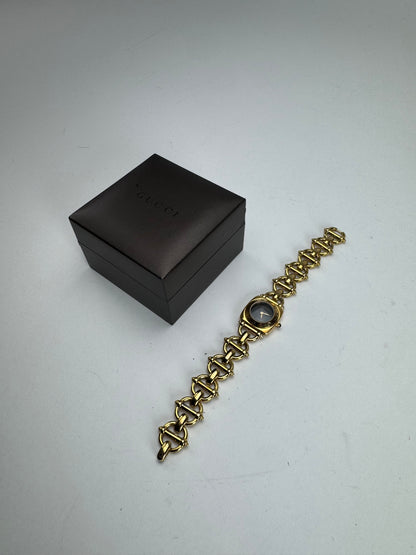 Vintage Gucci Horsebit Watch Gold Black