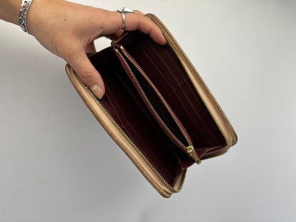 Vintage Loewe Grained Leather Zip Wallet Late 2000s Brown