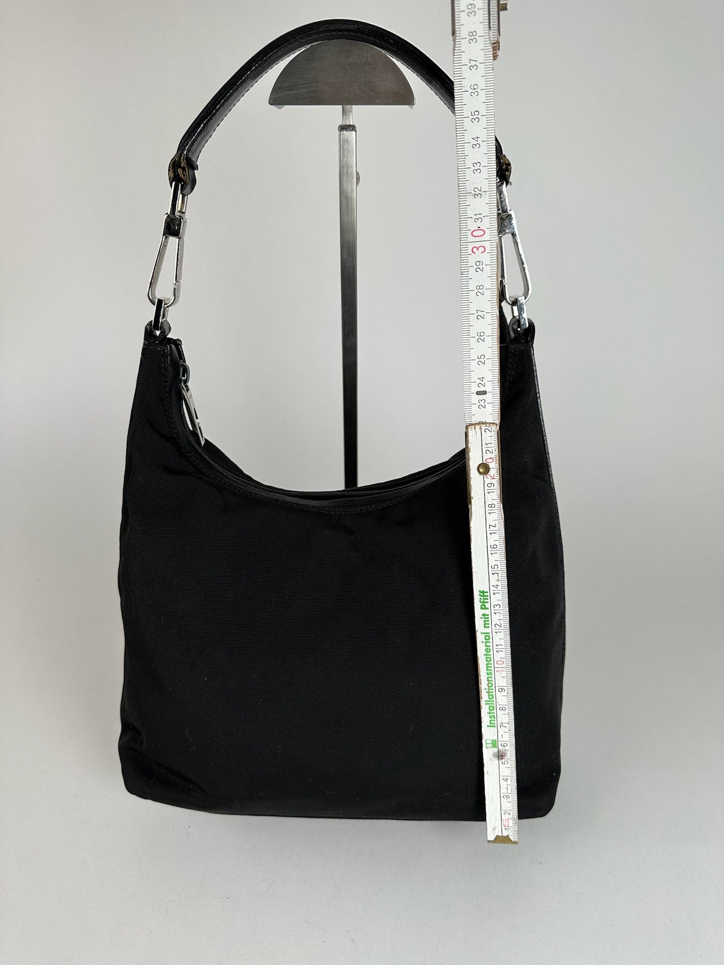 Vintage Gucci Canvas Leather Bag Black