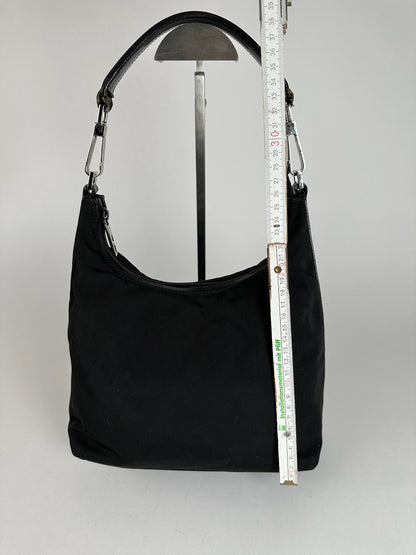 Vintage Gucci Canvas Leather Bag Black