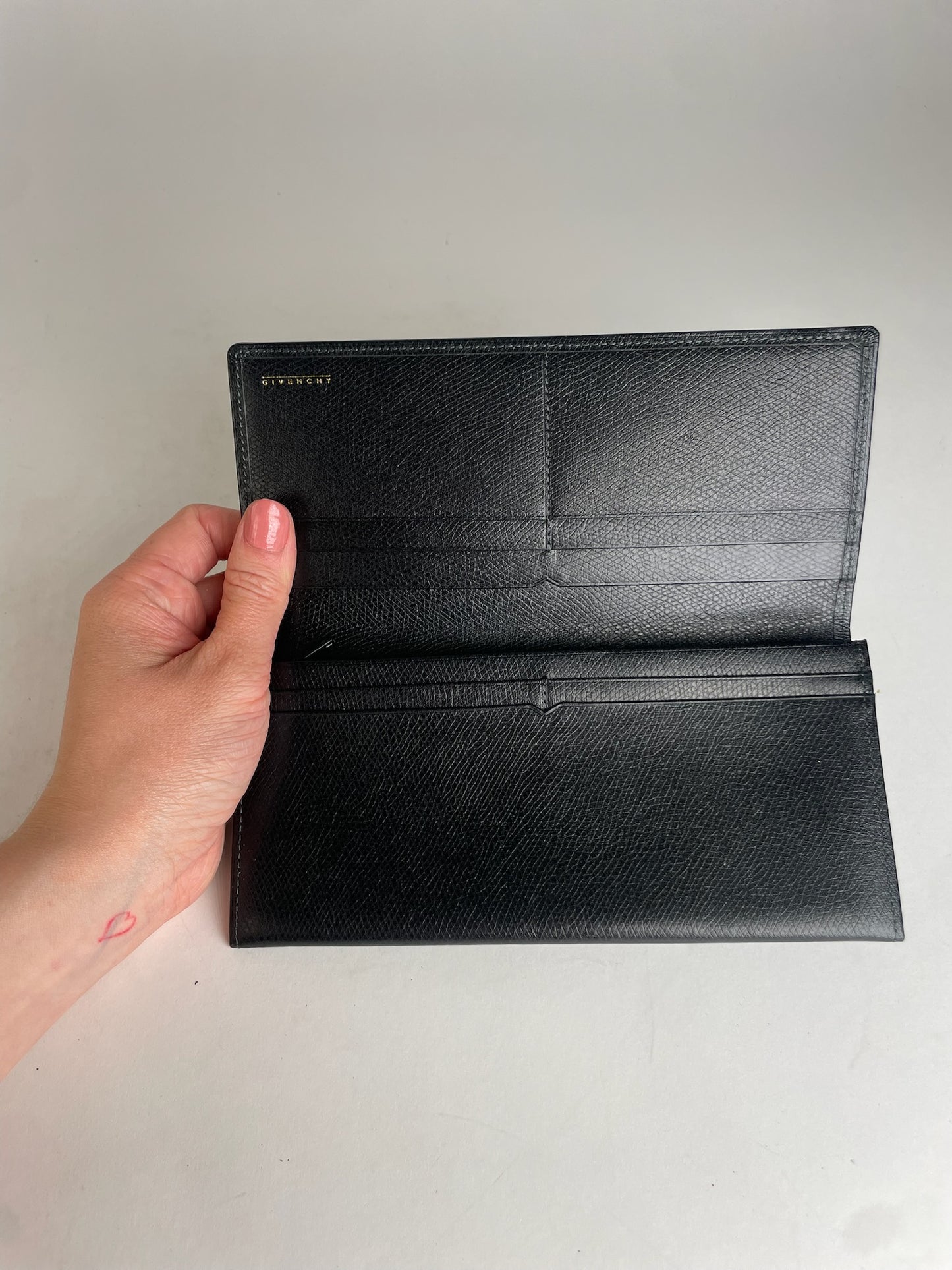 Vintage Givenchy Leather ID Holder Black