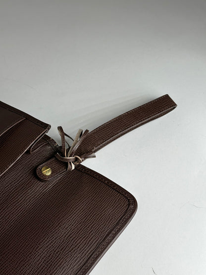 Vintage Celine Paris Leather Clutch Brown With Lock