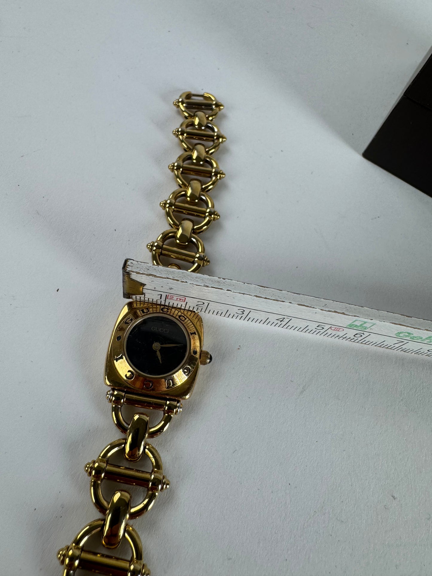 Vintage Gucci Horsebit Watch Gold Black