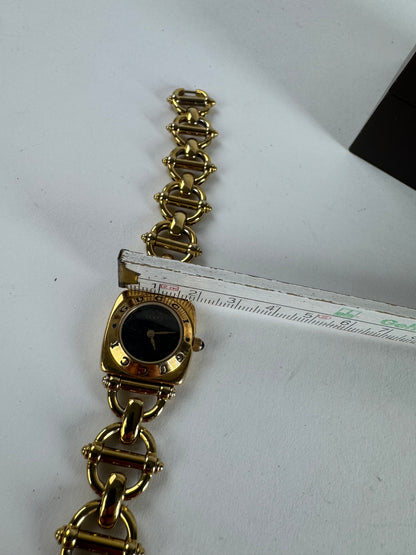 Vintage Gucci Horsebit Watch Gold Black