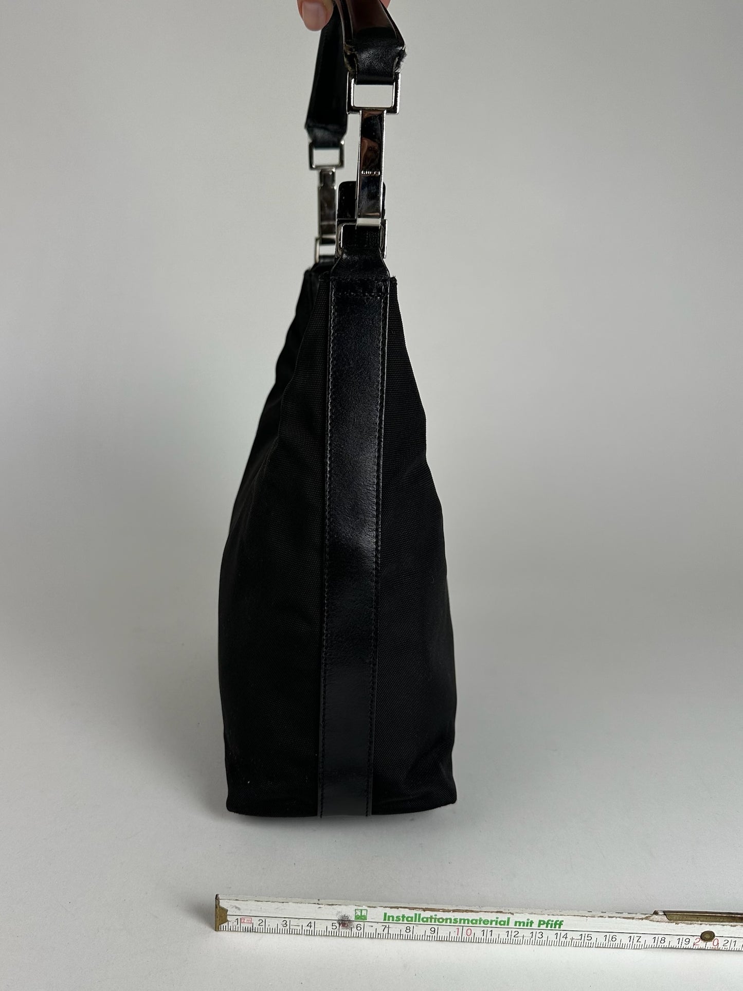 Vintage Gucci Canvas Leather Bag Black