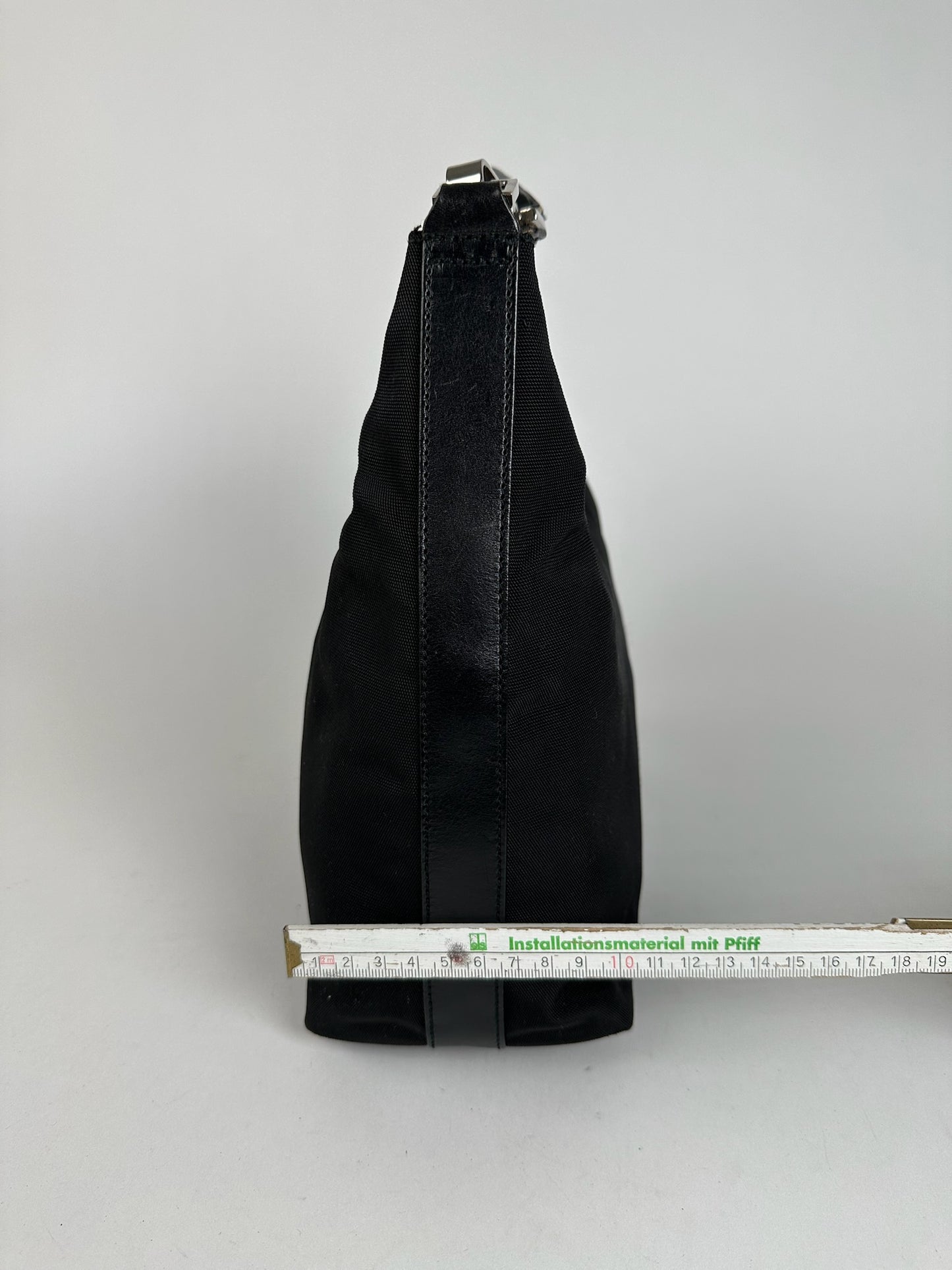 Vintage Gucci Canvas Leather Bag Black