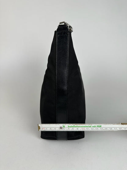 Vintage Gucci Canvas Leather Bag Black