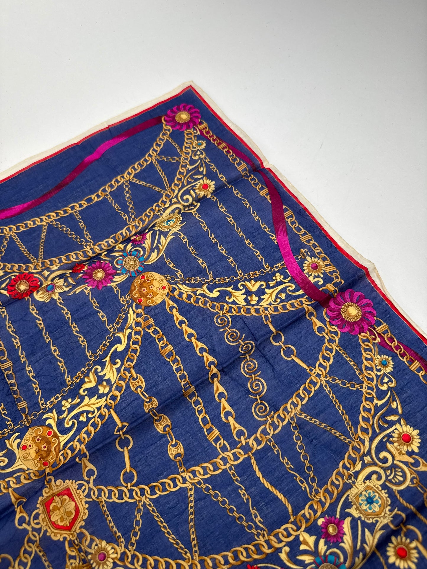 Vintage Celine Paris Baroque Scarf Navy