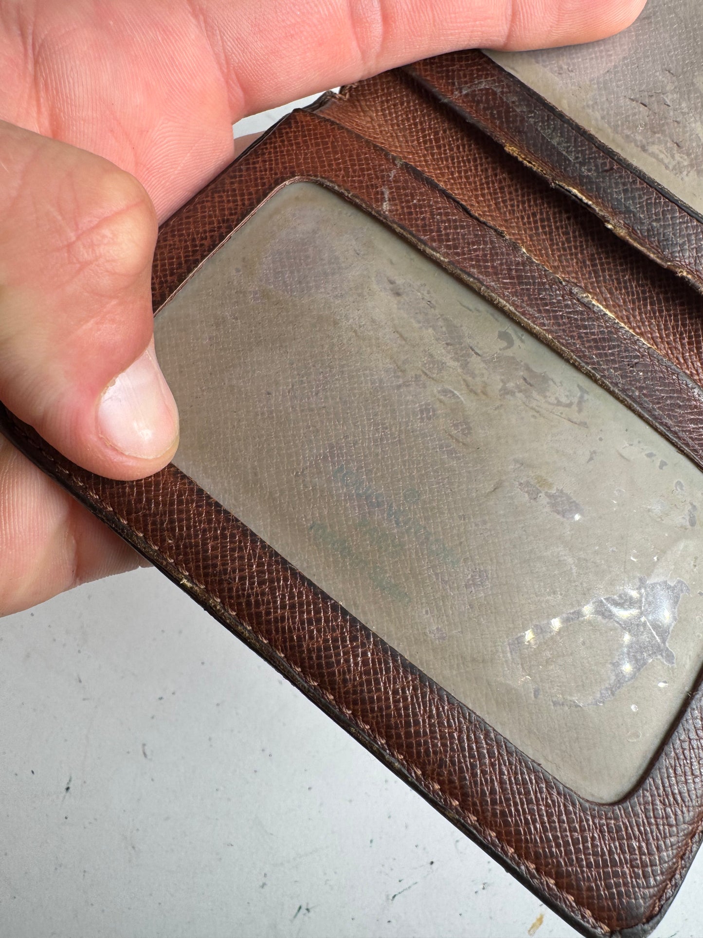 Vintage Louis Vuitton Monogram Card holder leather brown