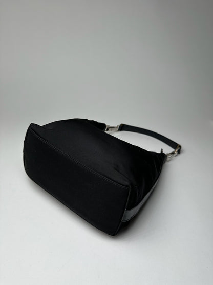 Vintage Gucci Canvas Leather Bag Black