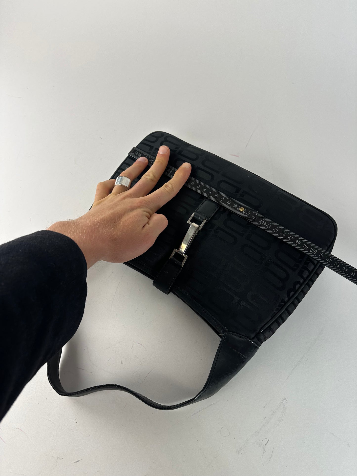 Vintage Balenciaga Monogram Handbag Black