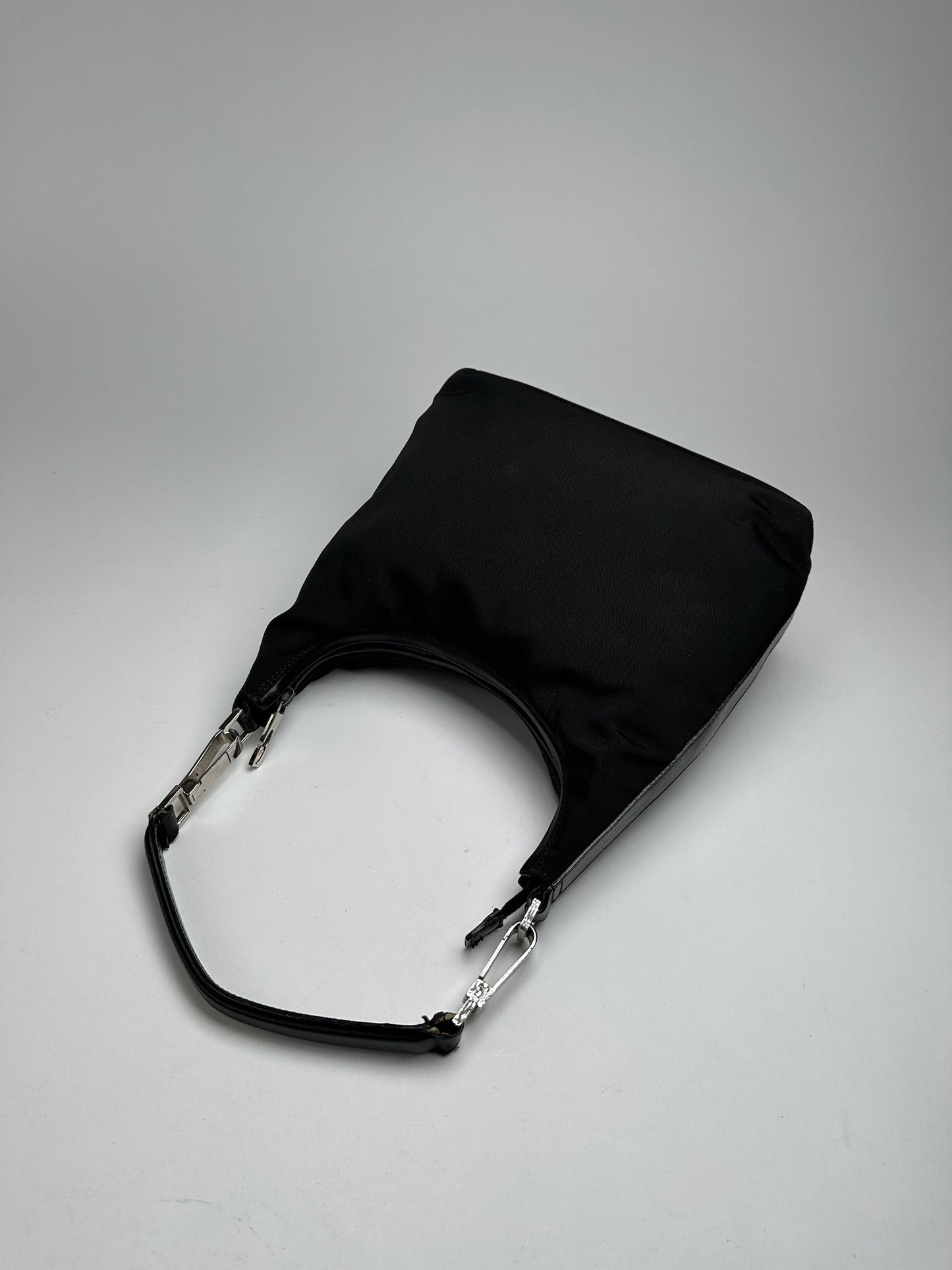 Vintage Gucci Canvas Leather Bag Black