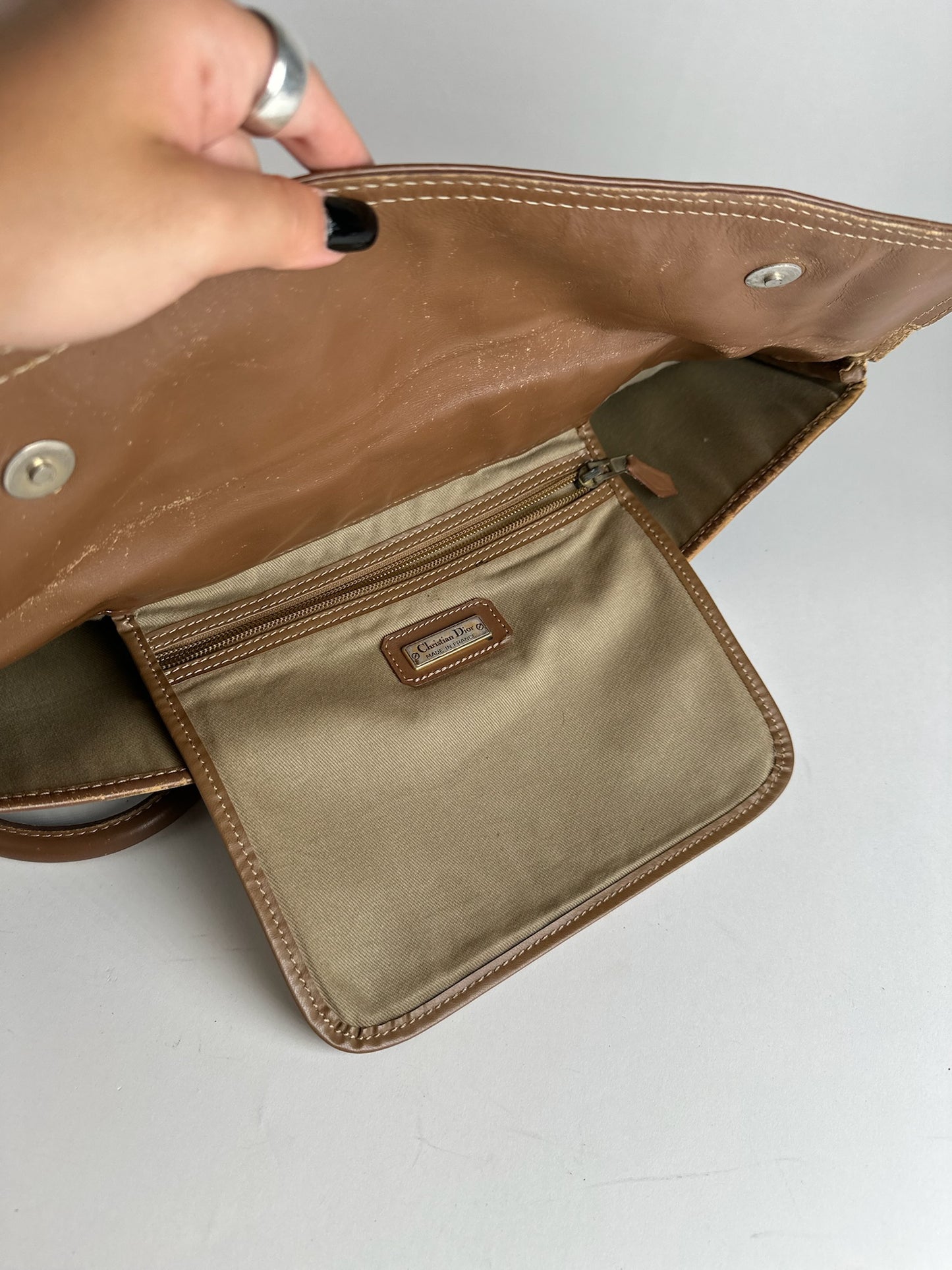 Sac de voyage vintage Dior Monogram Beige Marron