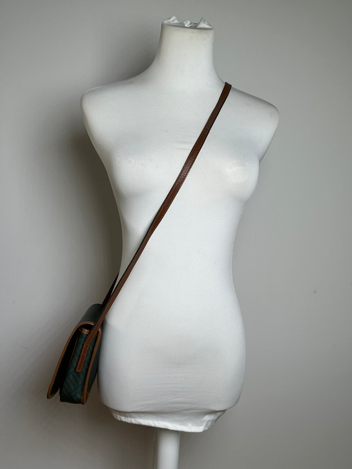 Vintage Givenchy 4G Monogram Flap Crossbody Bag Late 1970s Green Brown