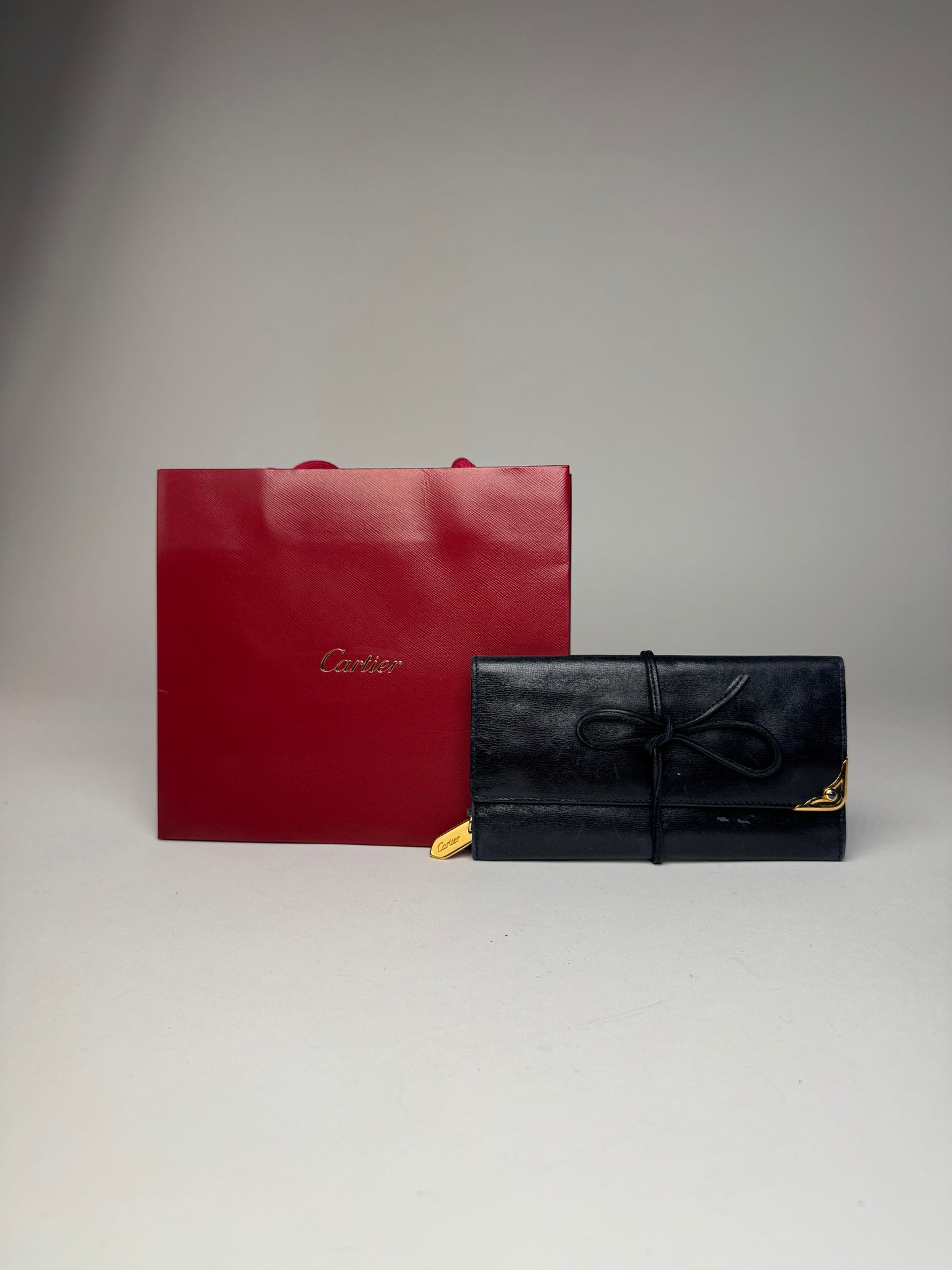 Vintage Cartier Leather Card  Holder Black