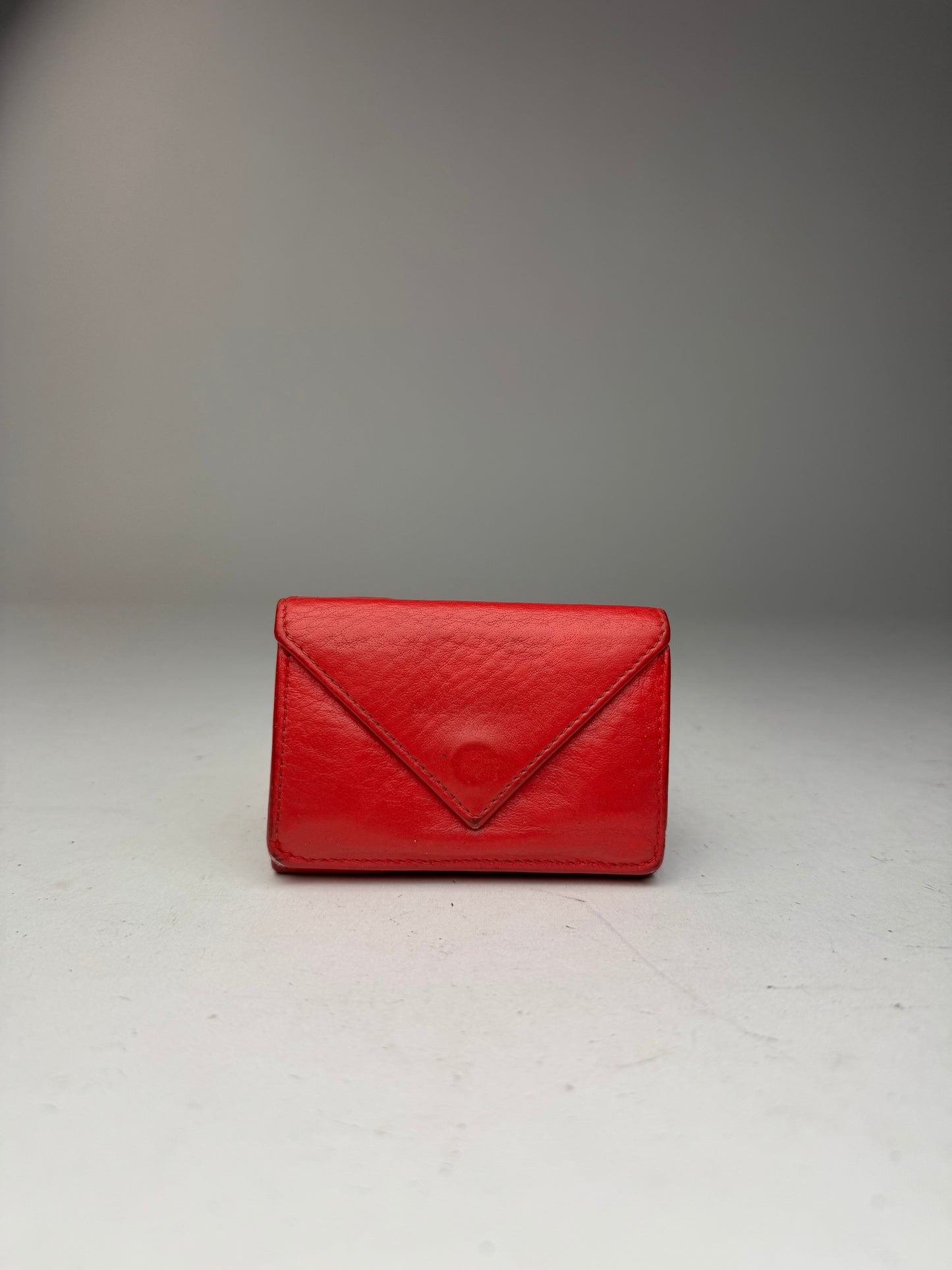 Vintage Balenciaga Leather Postal Card Holder red