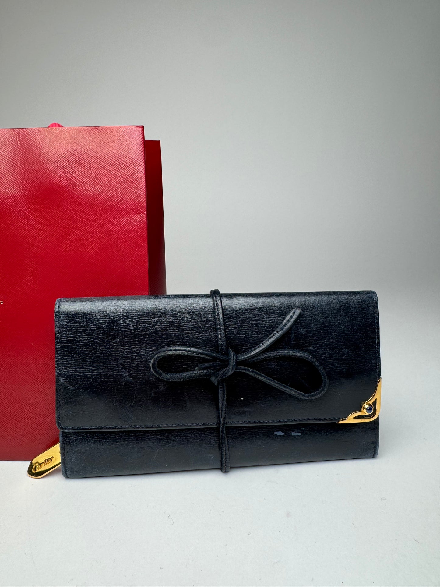 Vintage Cartier Leather Card  Holder Black