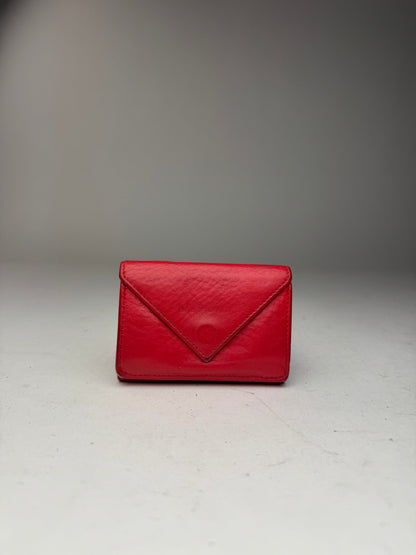 Vintage Balenciaga Leather Postal Card Holder red
