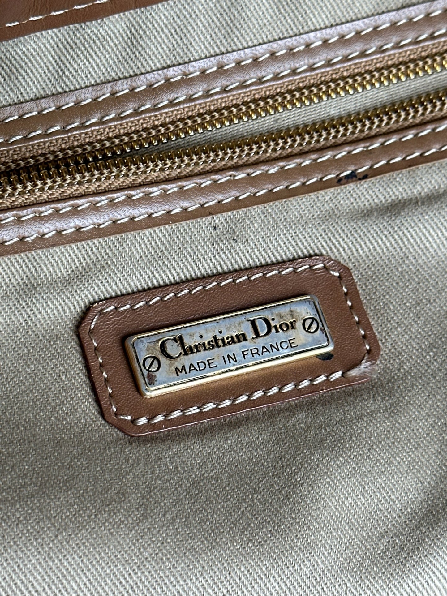 Sac de voyage vintage Dior Monogram Beige Marron