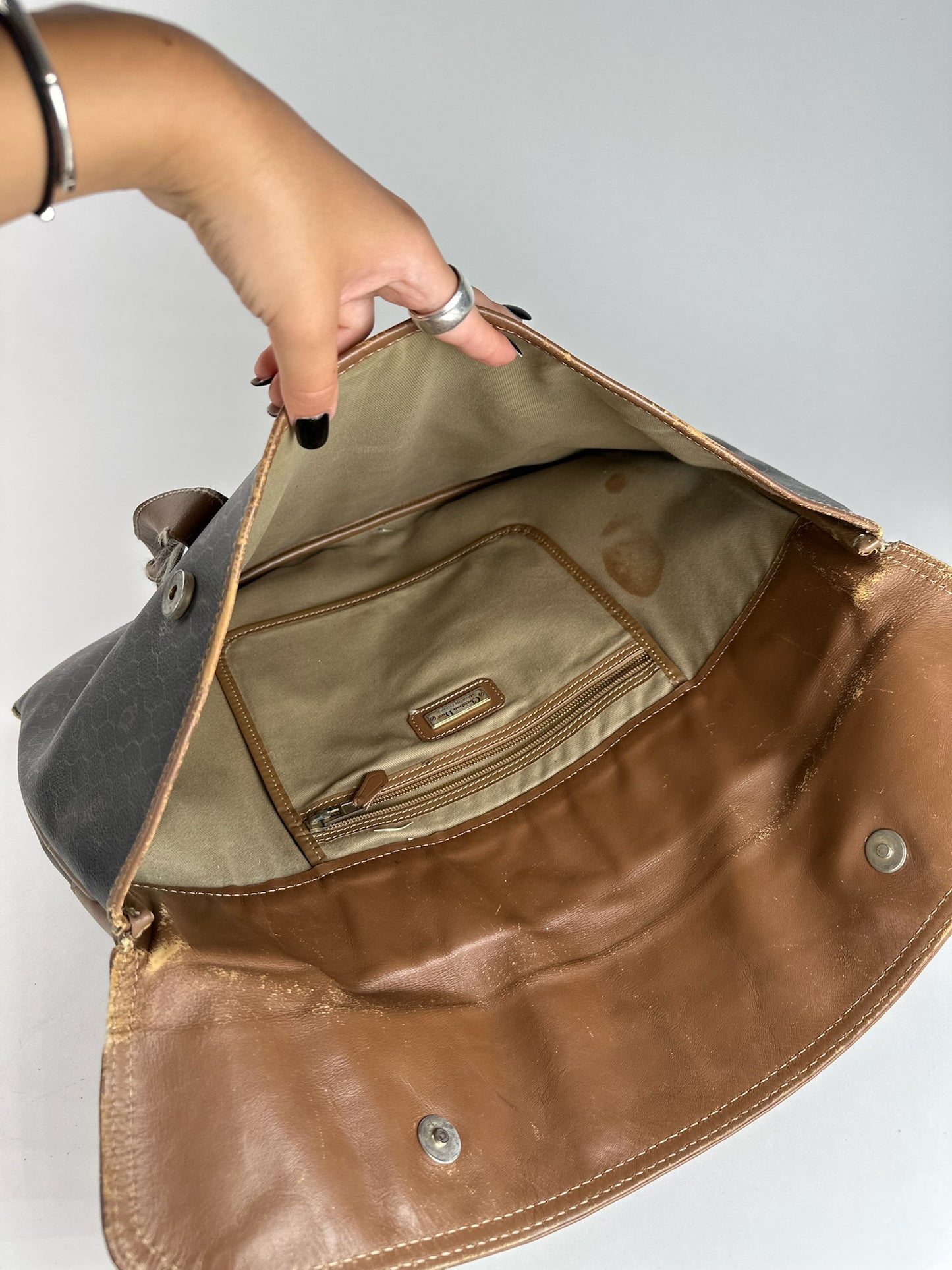 Sac de voyage vintage Dior Monogram Beige Marron