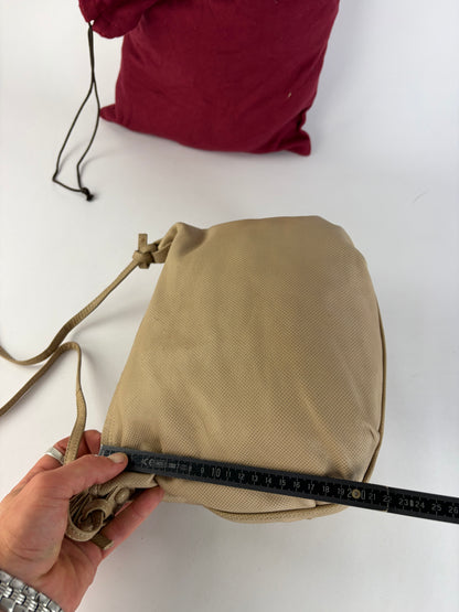 Vintage Bottega Veneta Textured Leather Hobo Bag Beige Brown