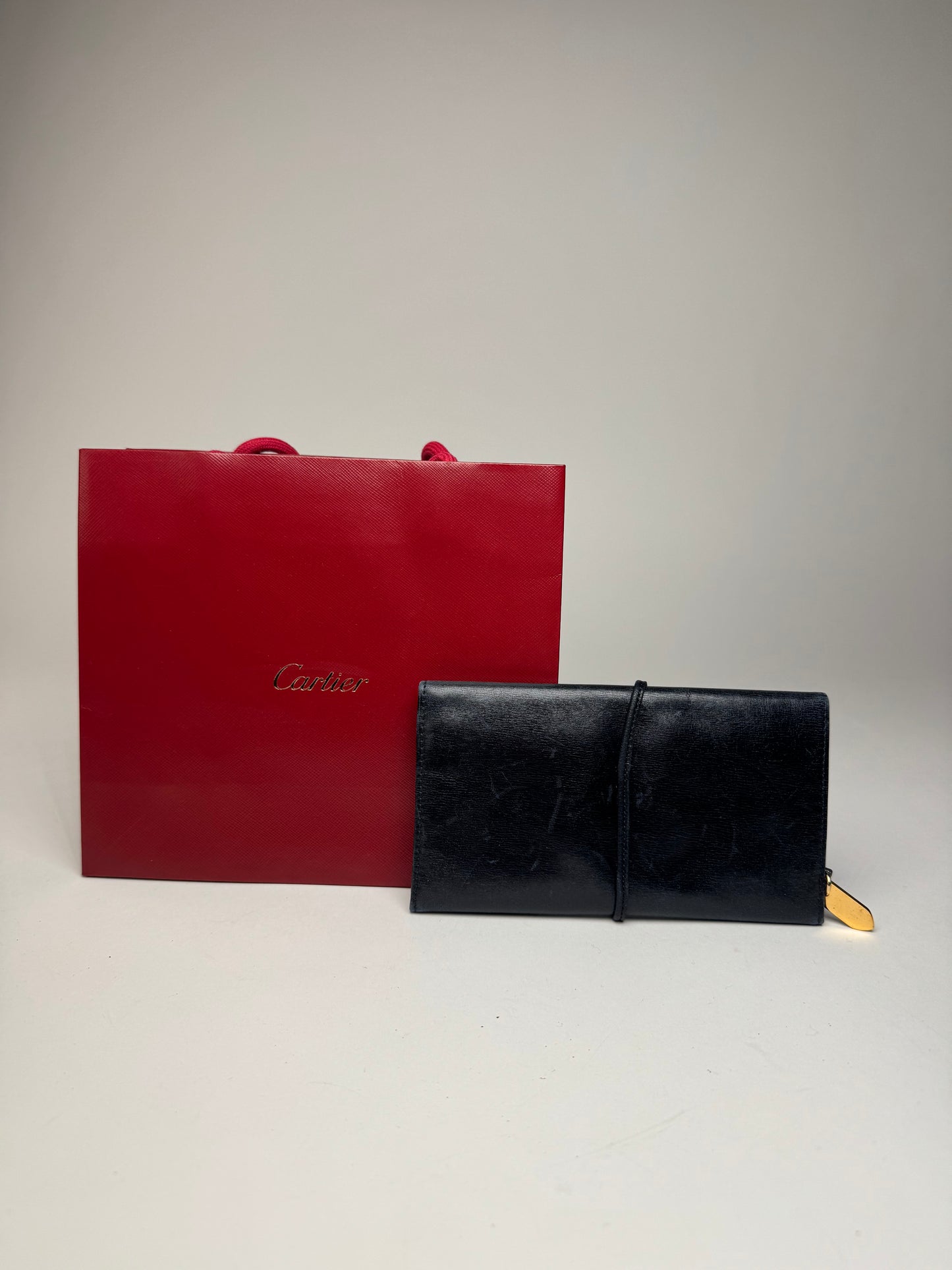 Vintage Cartier Leather Card  Holder Black