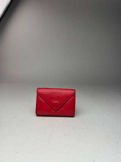 Vintage Balenciaga Leather Postal Card Holder red