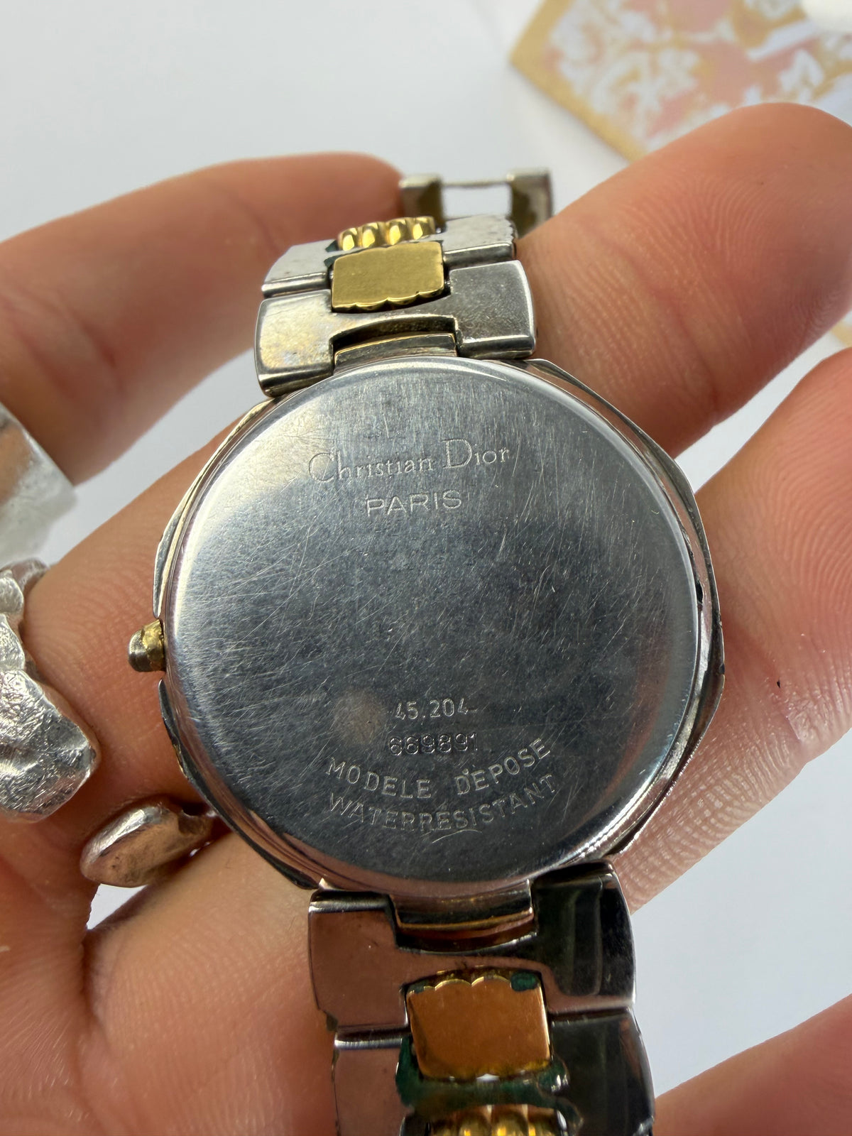 Vintage Dior Two-Tone Bracelet Watch Late 1980s Gold Silver
