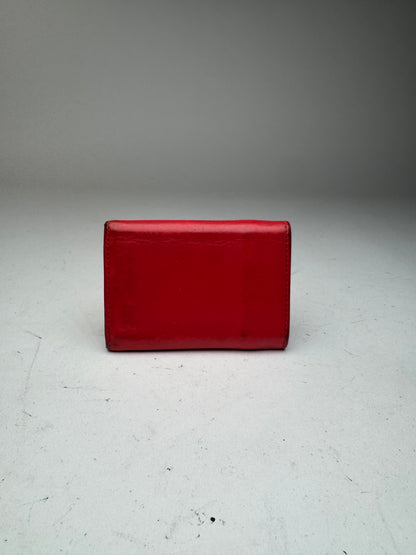 Vintage Balenciaga Leather Postal Card Holder red
