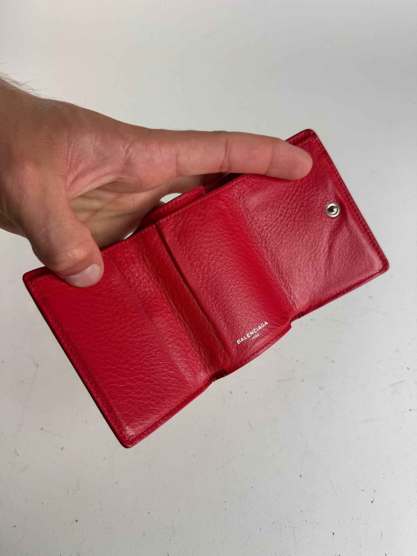 Vintage Balenciaga Leather Postal Card Holder red