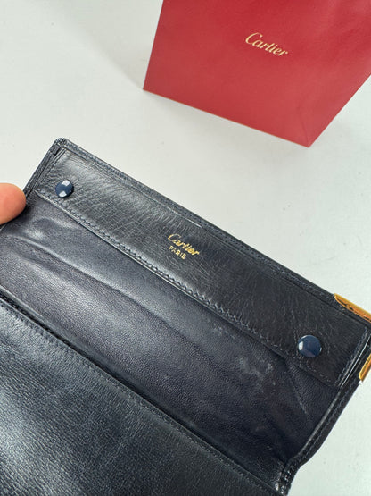 Vintage Cartier Leather Card  Holder Black