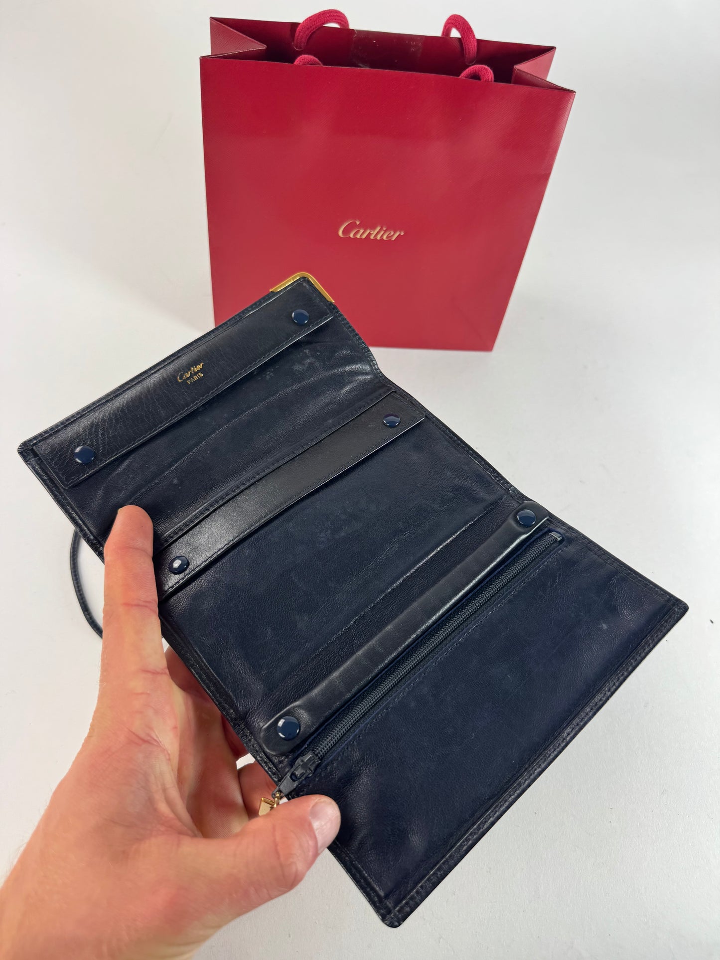 Vintage Cartier Leather Card  Holder Black