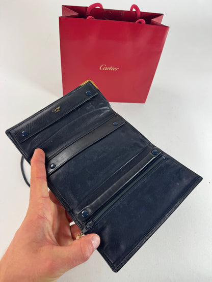 Vintage Cartier Leather Card  Holder Black